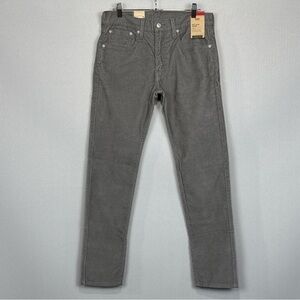 LeLevis Pants Men 31x32 Pewter Gray Corduroy 512 Slim Taper Stretch Mid Rise NWT
